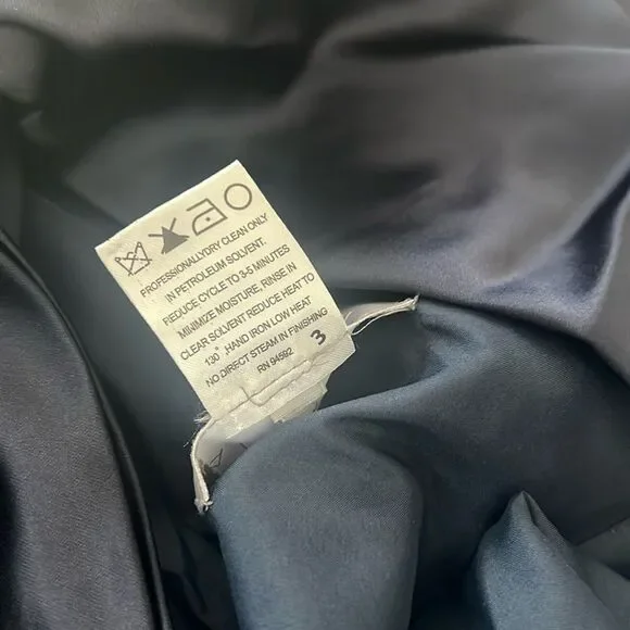 Amsale NAVY One Shoulder Fluid Satin Cocktail Midi Dress, NWT, Size 4 - Picture 10 of 13